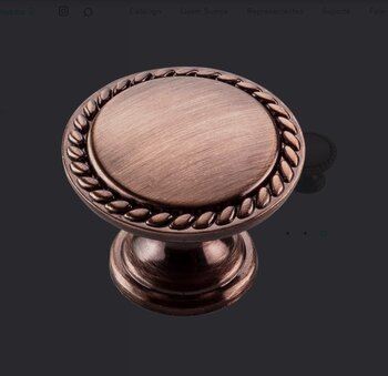 PUXADOR COLONIAL RENNA LILLE COBRE VELHO 29MM 