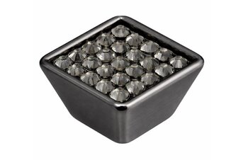 PUXADOR JADOR TRAPEZIO CRYSTAL 30MM BLACK SILK FUME J6546