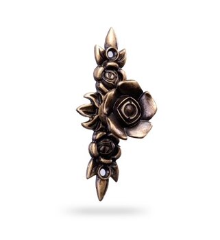 PUXADOR COLONIAL 1656 FLOR OURO VELHO