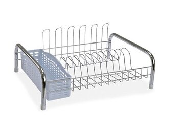ESCORREDOR DE PRATOS 397-4 CROMADO E BRANCO 48X38X14X,5CM