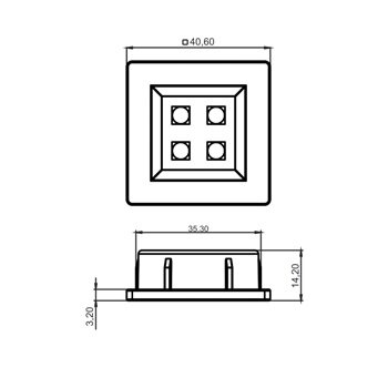 LED M 6500K BA QUAD. 41MM BRANCO 4LED 