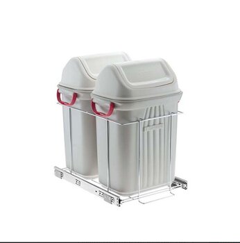 LIXEIRA SCHIMITT BASE CROMADO 19 LITROS DUPLA 