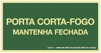PLACA DE SINALIZAÇÃO EM PVC 15X30 315AN PORTA CORTA FOGO MANTENHA FECHADA