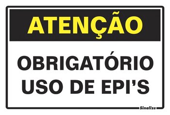 PLACA DE SINALIZAÇÃO EM POLIESTIRENO 20X30 250BT USO OBRIGATÓRIO DE EPIS